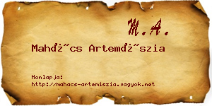 Mahács Artemíszia névjegykártya